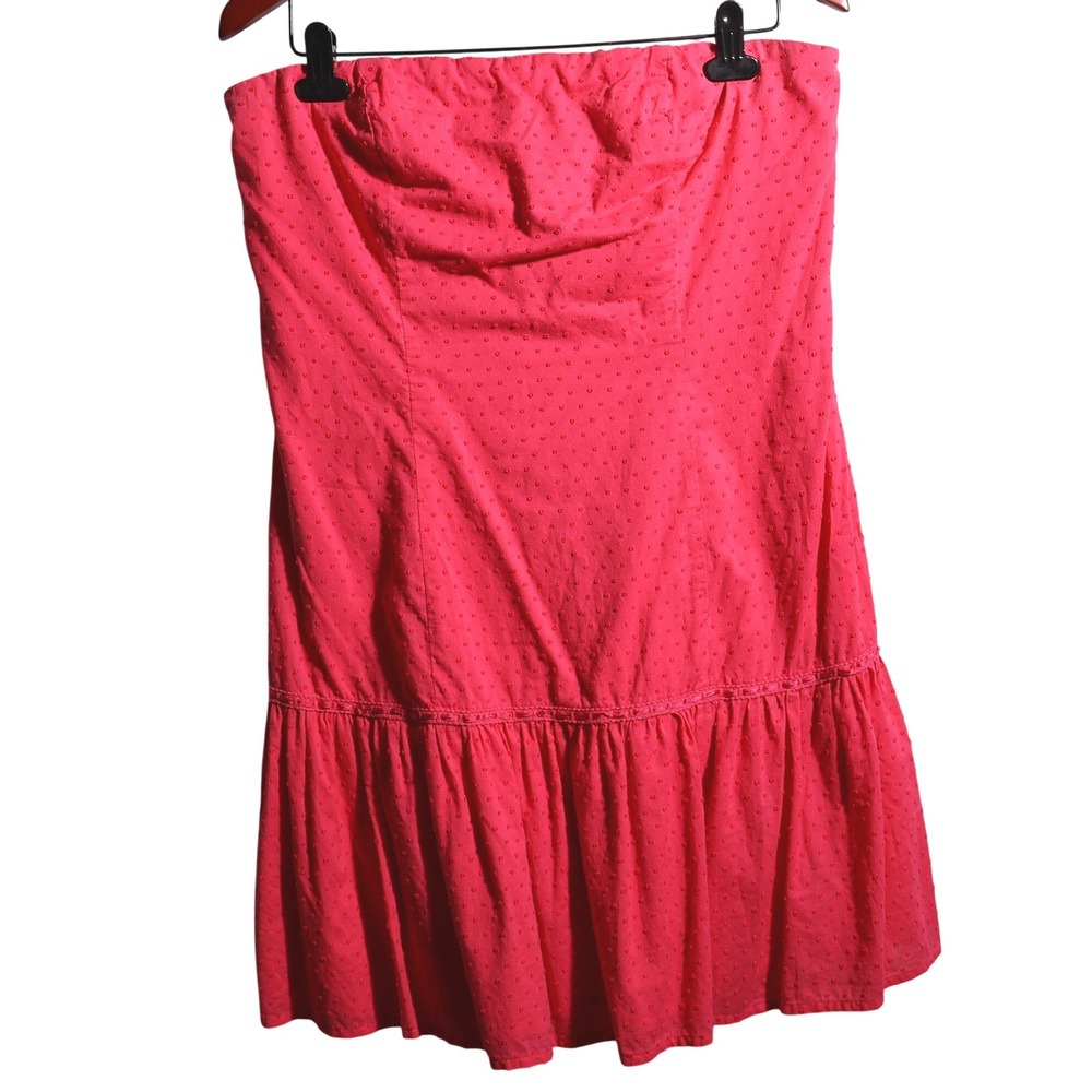 VTG Y2K‎ Indie Sleaze AEO Pink Strapless Mini Dress Swiss Dot Coquette 14 Cotton
